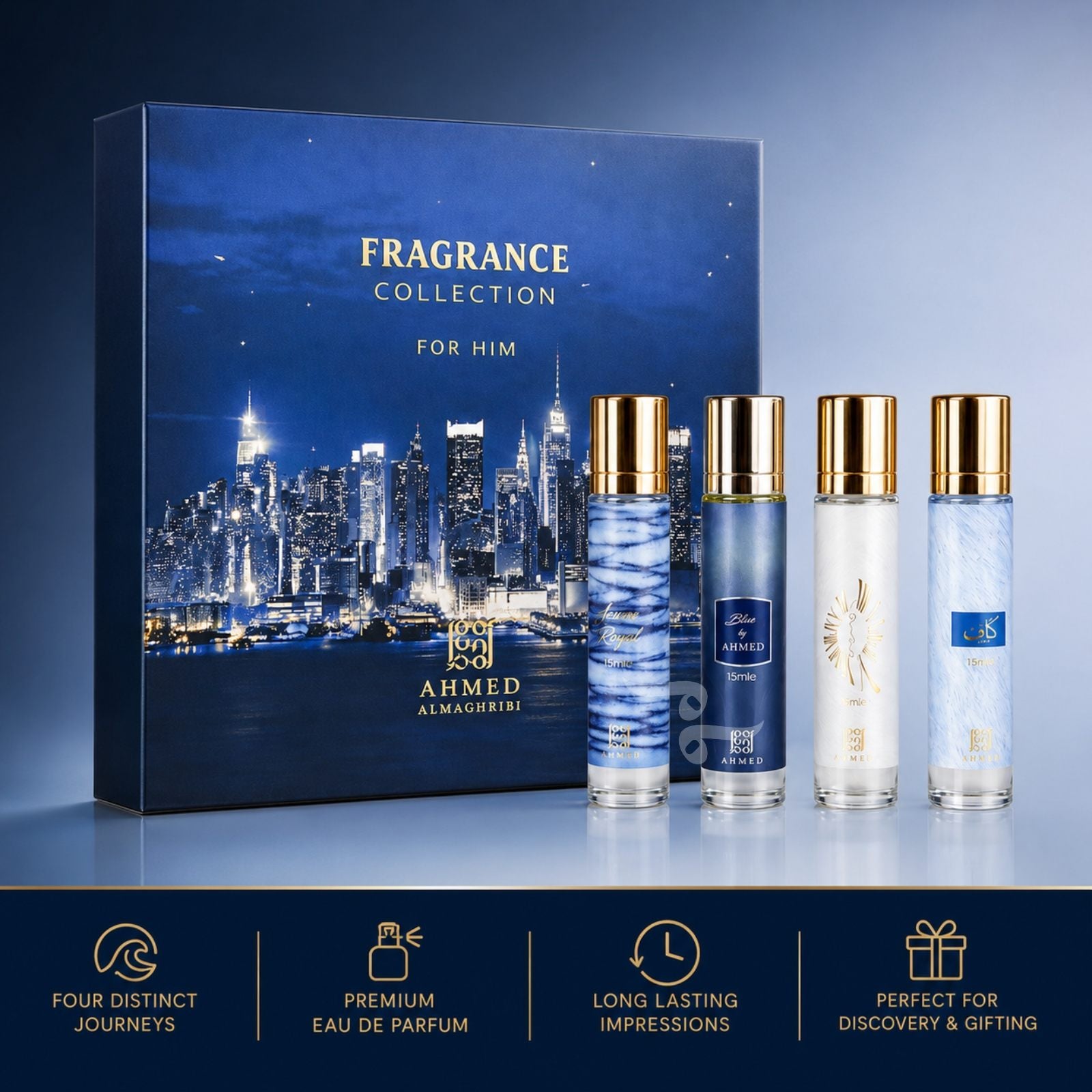 Fragrance Collection For Men Discovery Set By Ahmed Al Maghribi (4x 15ml perfumes)