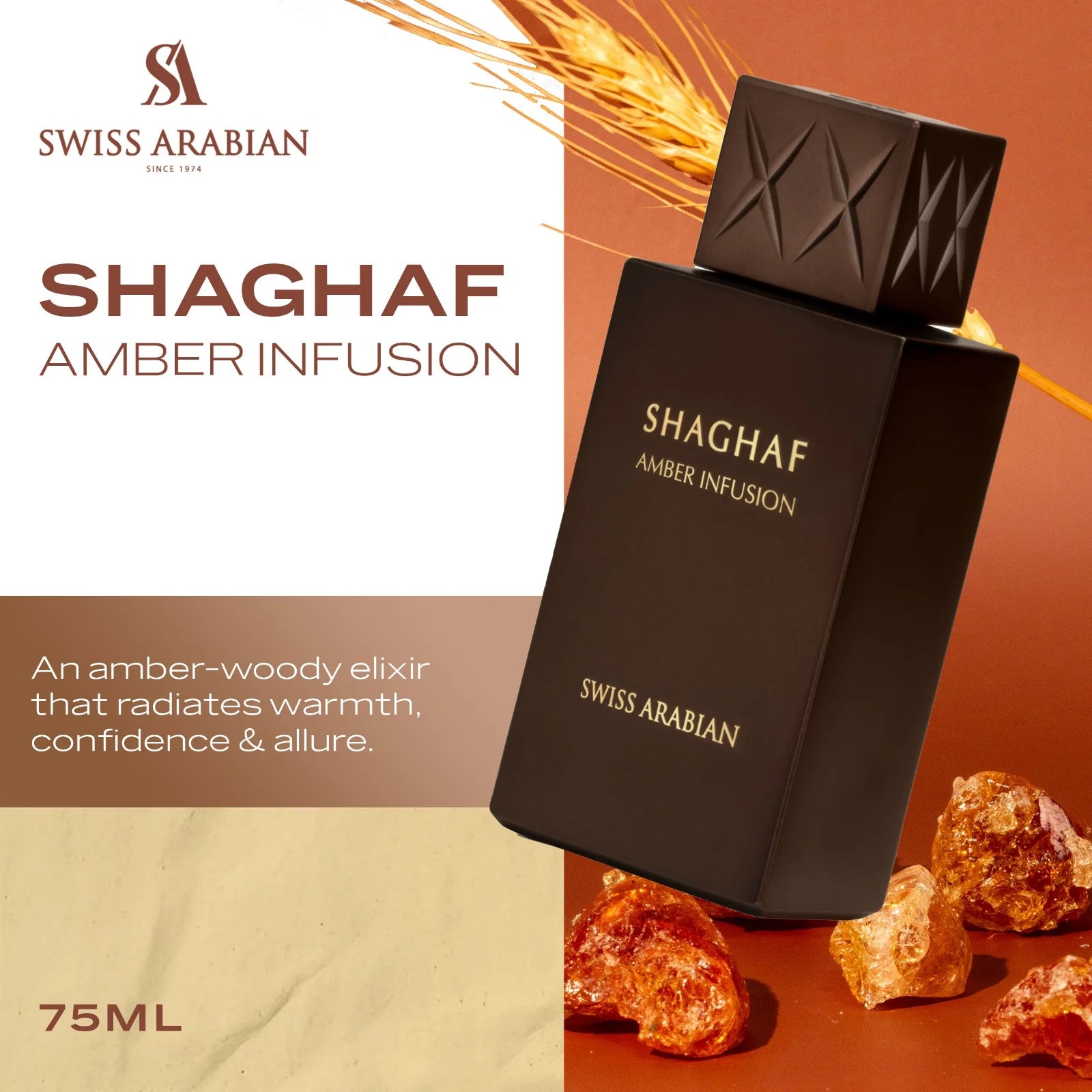 Shaghaf Amber Infusion 75ml EDP By Swiss Arabian
