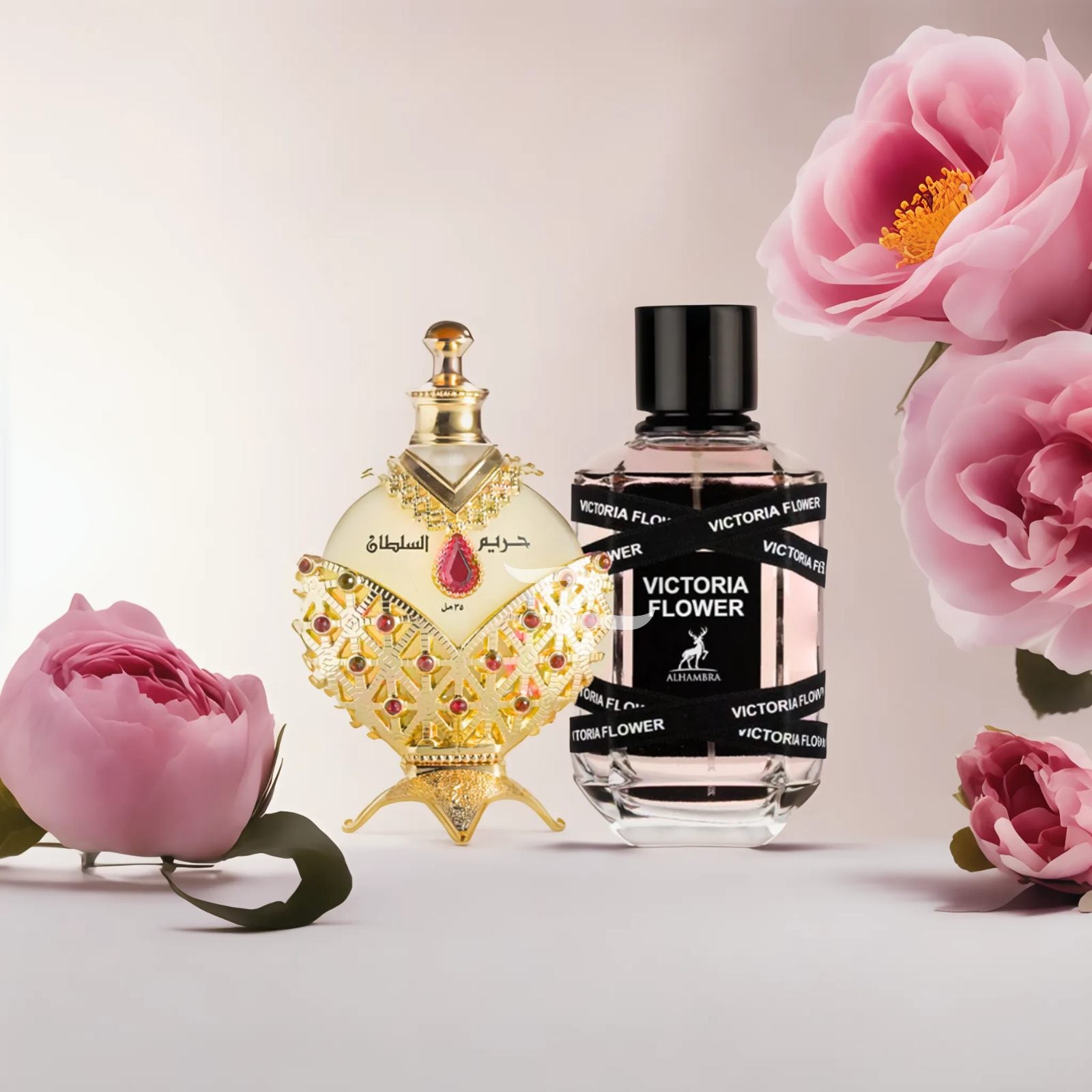 Hareem Al Sultan Gold + Victoria Flower Combo by Khadlaj Perfumes